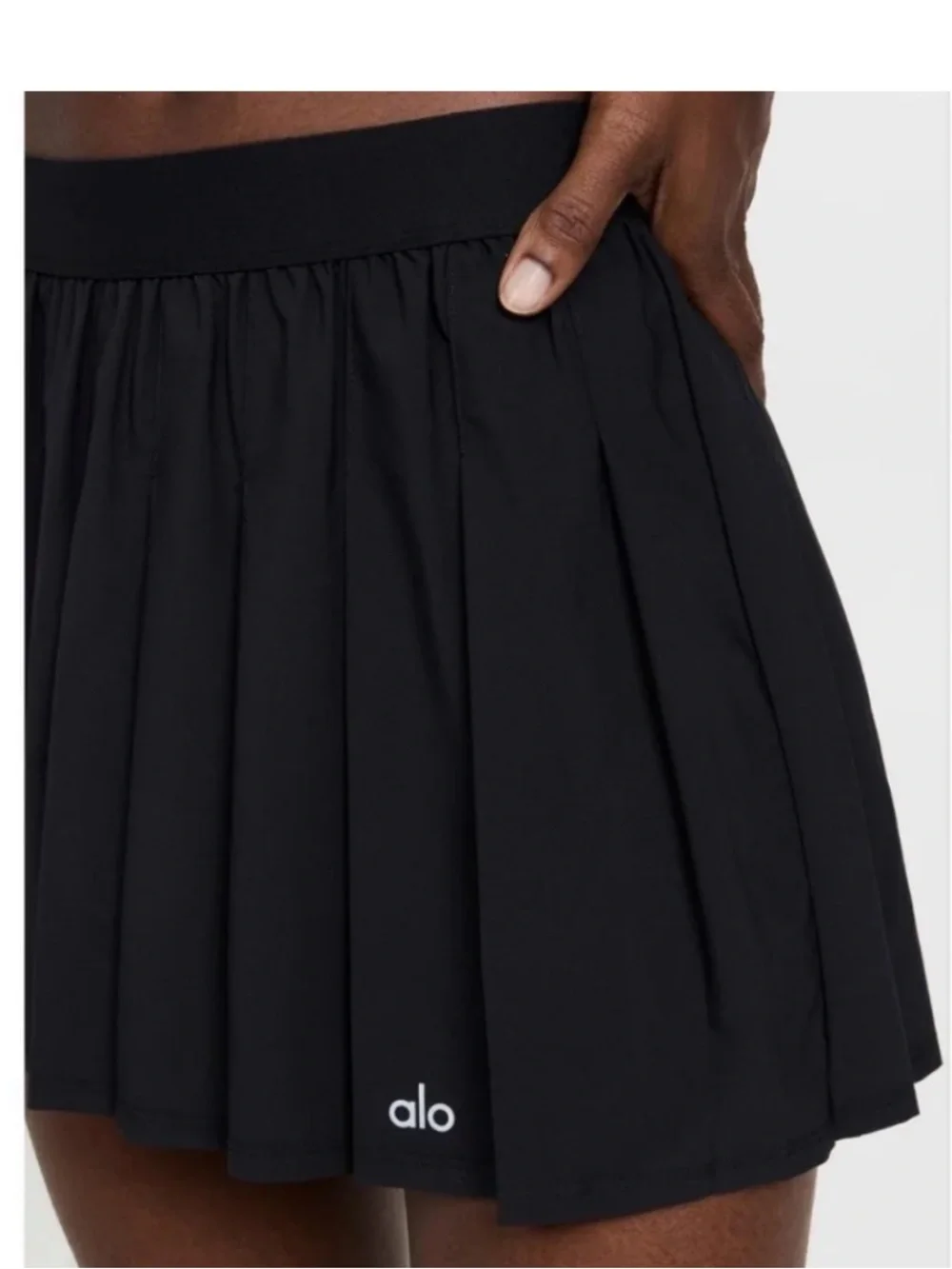 Alo Yoga Varsity Tennis Skirt Black Size Medium